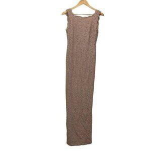 Adianna Papell  Womens size 8 Rose Lace Maxi Dress Sleeveless Full-Length Elegan
